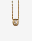 Single Diamond Block Necklace