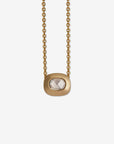 Single Diamond Block Necklace