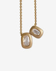 Double Diamond Block Necklace