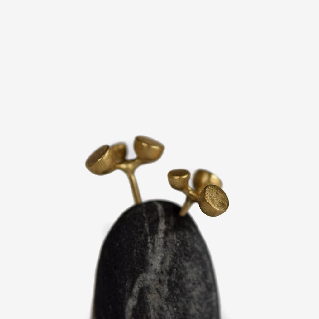 botanical inspired floret gold stud earrings - large