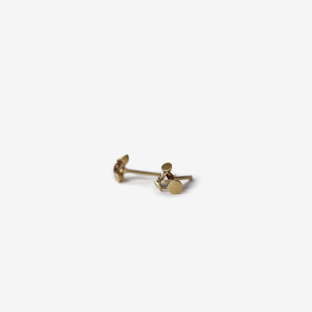 floret earrings - champagne rose cut diamond studs 