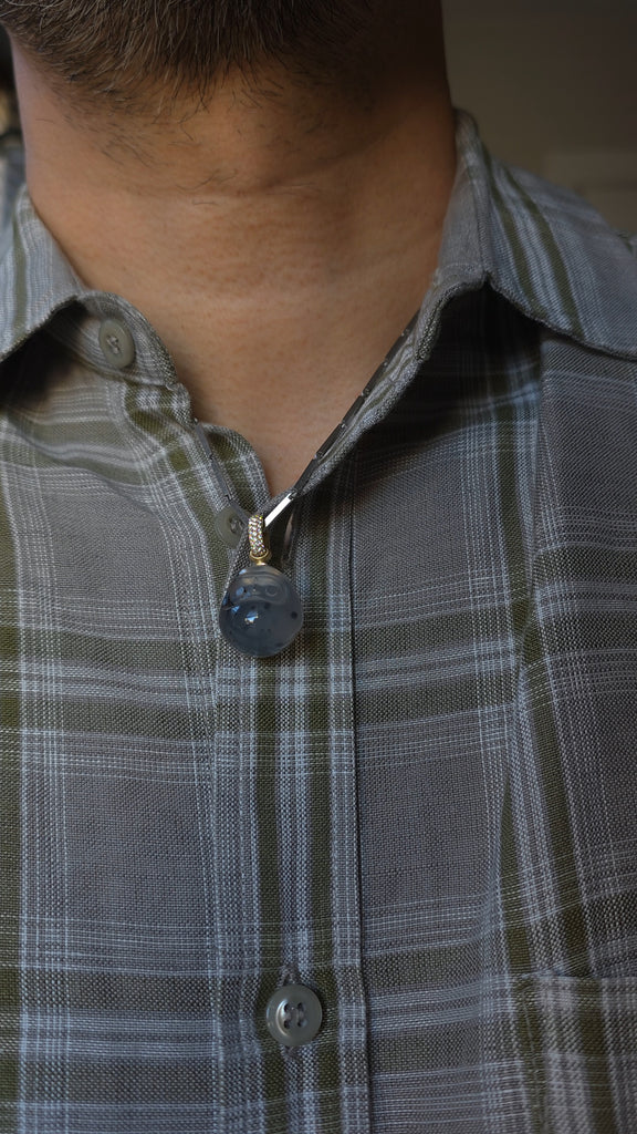 Montana Agate | Carved Daruma