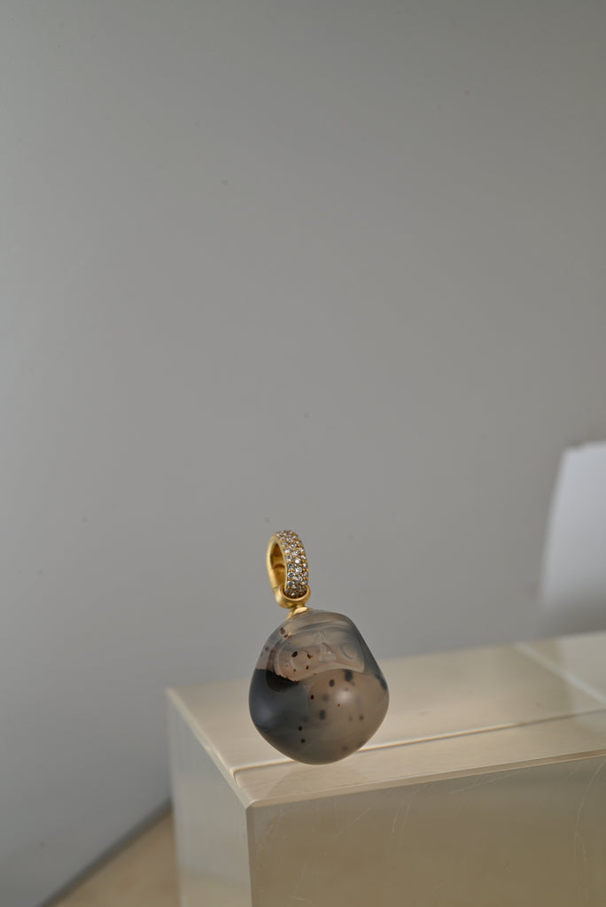 Montana Agate | Carved Daruma