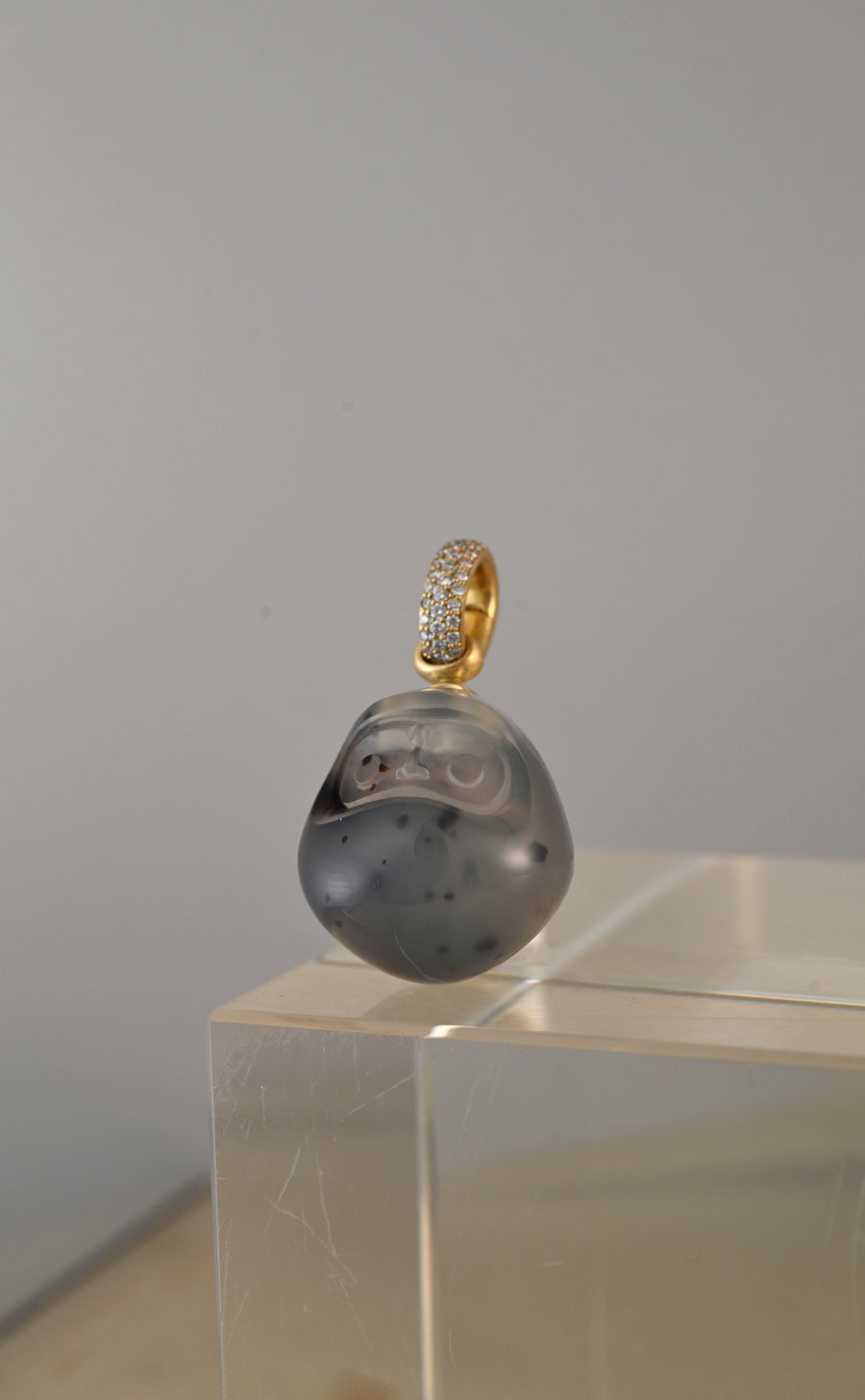 No. 71 Montana Agate | Carved Daruma