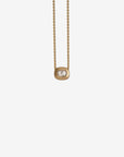 Single Diamond Block Necklace