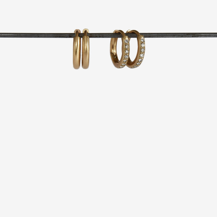 Gold hinged hoop earrings