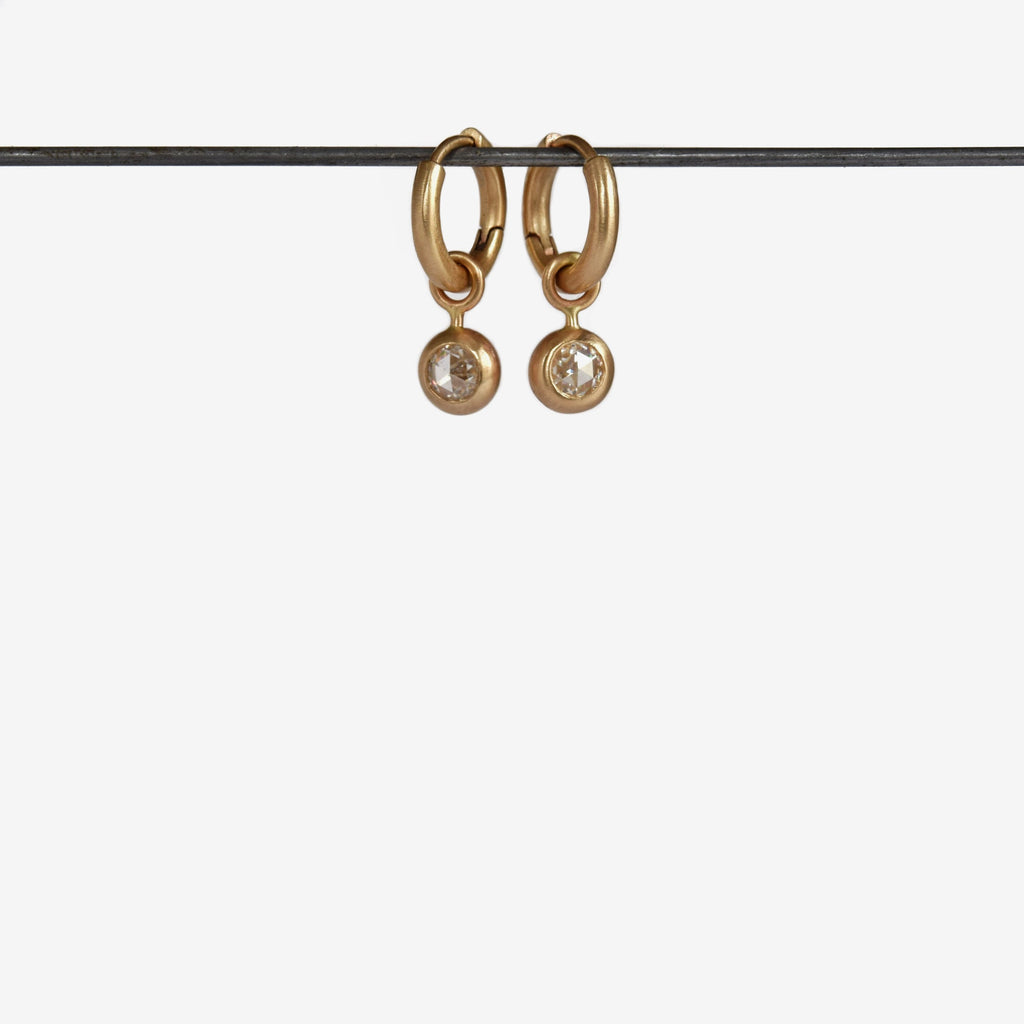 Classic hoop earrings with rose cut diamond drops