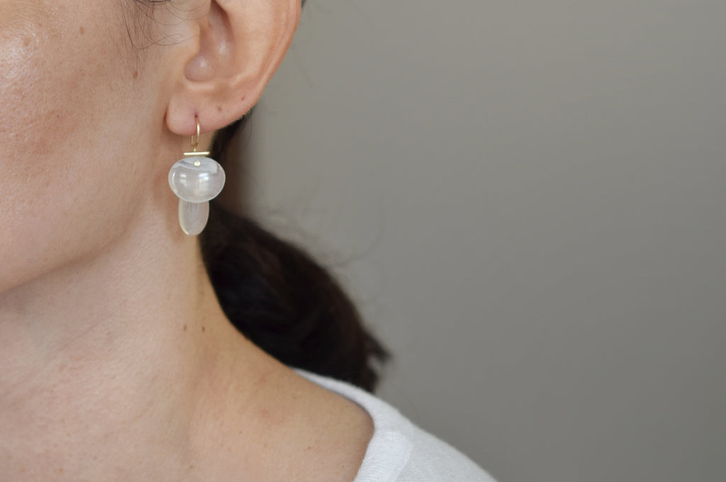 layered lingzhi | kiku earrings | Keegan Agate