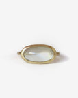 Moonstone cabochon stacking ring in 14k gold