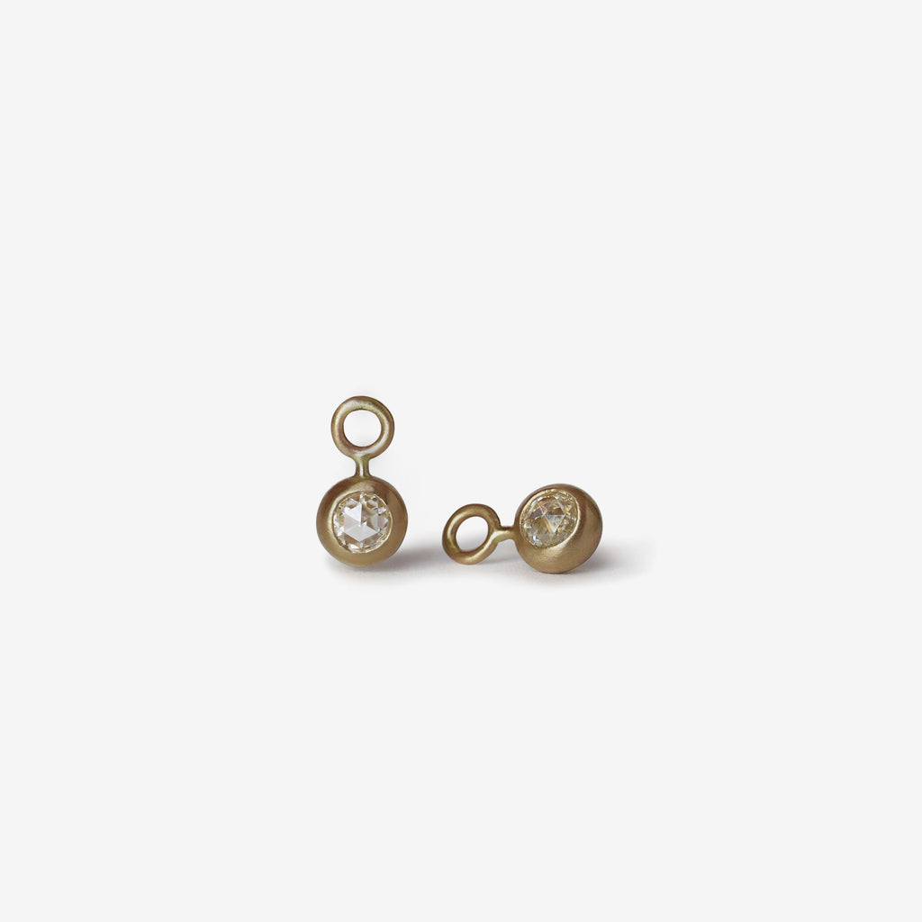 round rose cut diamond earring drop pendant