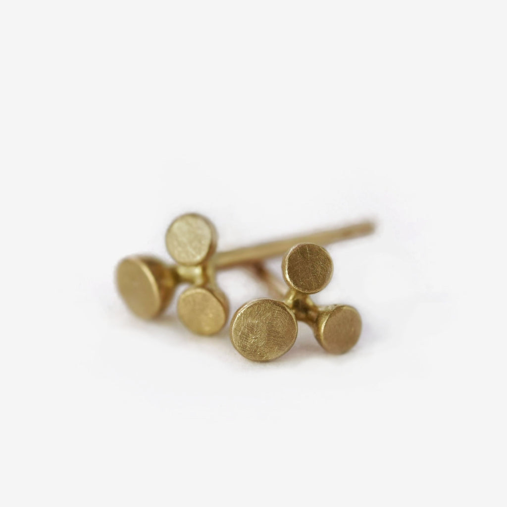 small blossom inspired floret studs in gold - small 