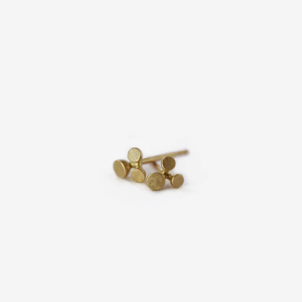 small blossom inspired floret studs in gold - small 