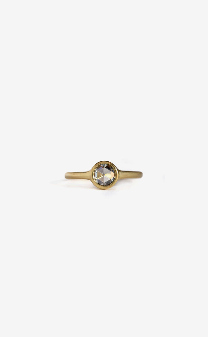 round rose cut diamond | classic bezel ring